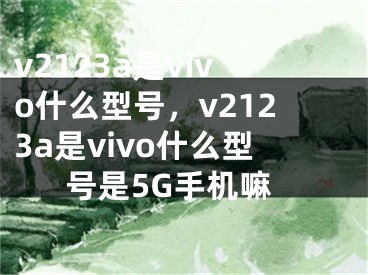 v2123a是vivo什么型號，v2123a是vivo什么型號是5G手機嘛