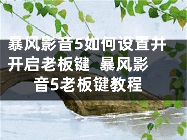 暴風(fēng)影音5如何設(shè)置并開啟老板鍵  暴風(fēng)影音5老板鍵教程