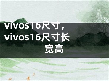 vivos16尺寸，vivos16尺寸長寬高