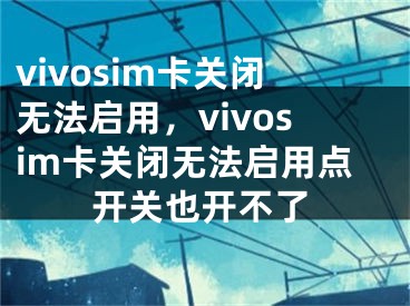 vivosim卡關(guān)閉無(wú)法啟用，vivosim卡關(guān)閉無(wú)法啟用點(diǎn)開(kāi)關(guān)也開(kāi)不了