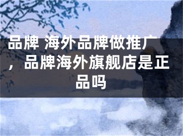 品牌 海外品牌做推廣，品牌海外旗艦店是正品嗎