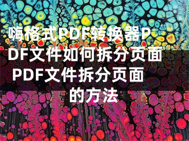 嗨格式PDF轉(zhuǎn)換器PDF文件如何拆分頁面 PDF文件拆分頁面的方法