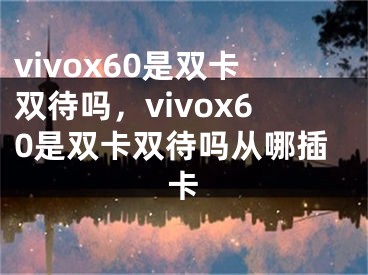 vivox60是雙卡雙待嗎，vivox60是雙卡雙待嗎從哪插卡