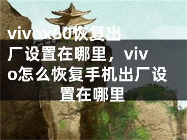 vivox60恢復(fù)出廠設(shè)置在哪里，vivo怎么恢復(fù)手機(jī)出廠設(shè)置在哪里