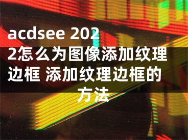 acdsee 2022怎么為圖像添加紋理邊框 添加紋理邊框的方法