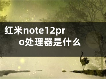 紅米note12pro處理器是什么