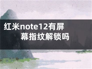 紅米note12有屏幕指紋解鎖嗎