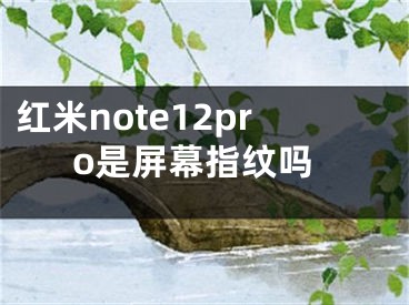 紅米note12pro是屏幕指紋嗎