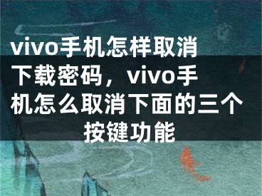 vivo手機(jī)怎樣取消下載密碼，vivo手機(jī)怎么取消下面的三個按鍵功能