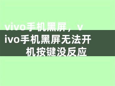 vivo手機(jī)黑屏，vivo手機(jī)黑屏無法開機(jī)按鍵沒反應(yīng)