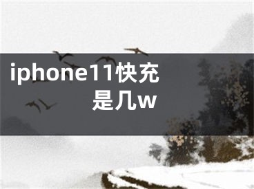 iphone11快充是幾w