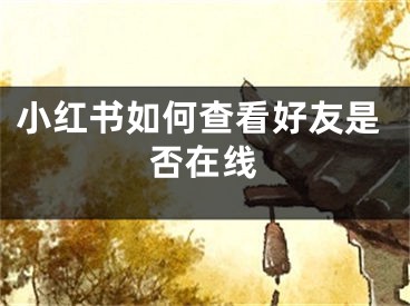 小紅書如何查看好友是否在線