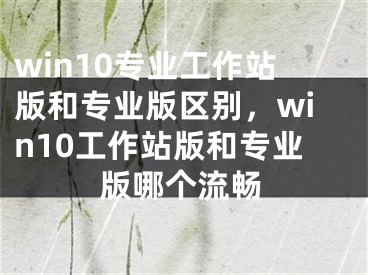 win10專業(yè)工作站版和專業(yè)版區(qū)別，win10工作站版和專業(yè)版哪個流暢