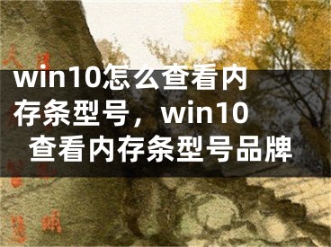 win10怎么查看內(nèi)存條型號(hào)，win10查看內(nèi)存條型號(hào)品牌