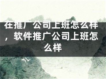 在推廣公司上班怎么樣，軟件推廣公司上班怎么樣