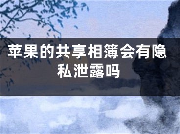 蘋(píng)果的共享相簿會(huì)有隱私泄露嗎