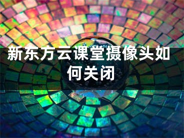 新東方云課堂攝像頭如何關閉