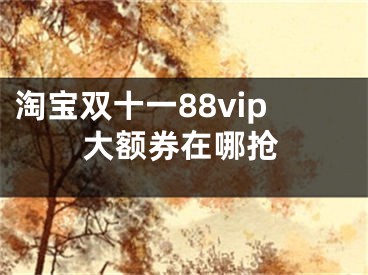 淘寶雙十一88vip大額券在哪搶