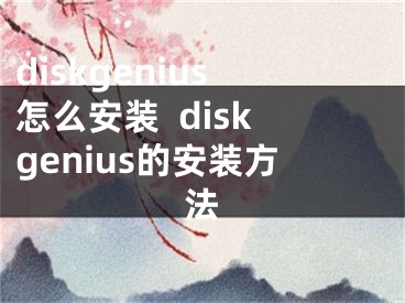 diskgenius怎么安裝  diskgenius的安裝方法