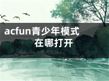 acfun青少年模式在哪打開