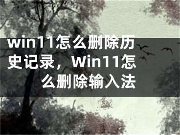 win11怎么刪除歷史記錄，Win11怎么刪除輸入法