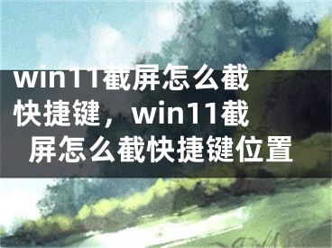 win11截屏怎么截快捷鍵，win11截屏怎么截快捷鍵位置