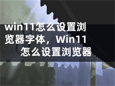 win11怎么設(shè)置瀏覽器字體，Win11怎么設(shè)置瀏覽器