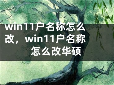 win11戶(hù)名稱(chēng)怎么改，win11戶(hù)名稱(chēng)怎么改華碩