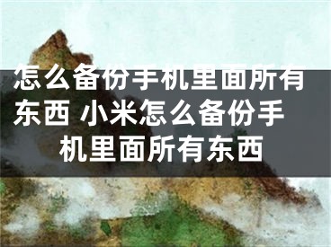 怎么備份手機(jī)里面所有東西 小米怎么備份手機(jī)里面所有東西