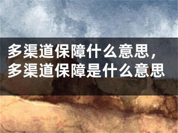 多渠道保障什么意思，多渠道保障是什么意思