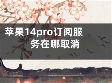 蘋(píng)果14pro訂閱服務(wù)在哪取消