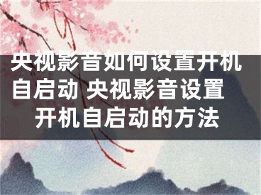 央視影音如何設(shè)置開(kāi)機(jī)自啟動(dòng) 央視影音設(shè)置開(kāi)機(jī)自啟動(dòng)的方法