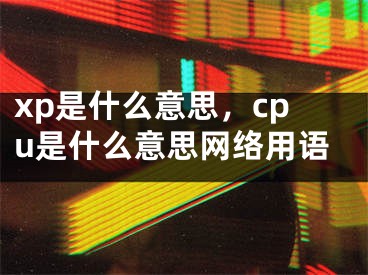 xp是什么意思，cpu是什么意思網(wǎng)絡(luò)用語