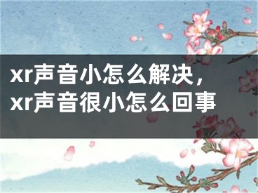 xr聲音小怎么解決，xr聲音很小怎么回事