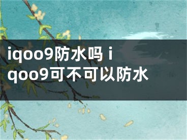 iqoo9防水嗎 iqoo9可不可以防水