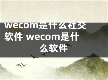 wecom是什么社交軟件 wecom是什么軟件