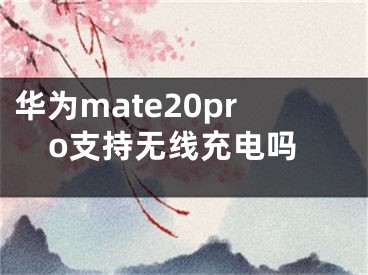 華為mate20pro支持無線充電嗎