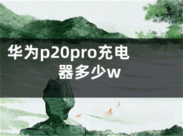 華為p20pro充電器多少w