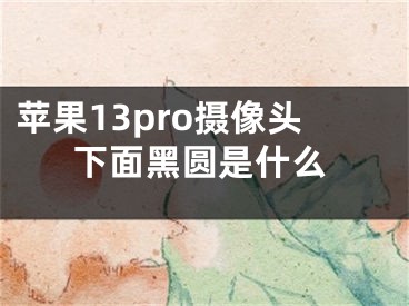 蘋果13pro攝像頭下面黑圓是什么