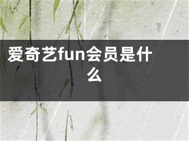 愛奇藝fun會員是什么