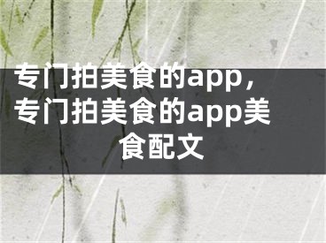 專門拍美食的app，專門拍美食的app美食配文