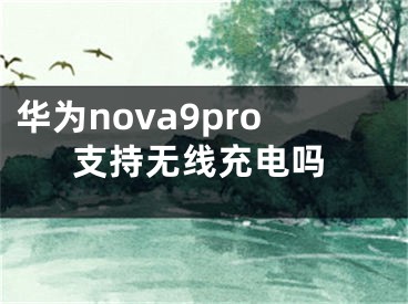 華為nova9pro支持無線充電嗎