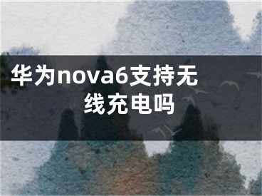 華為nova6支持無線充電嗎