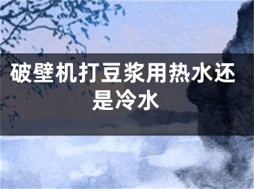 破壁機(jī)打豆?jié){用熱水還是冷水