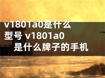 v1801a0是什么型號 v1801a0是什么牌子的手機(jī)