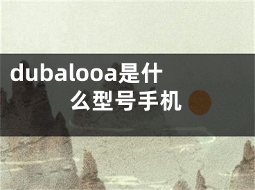 dubalooa是什么型號手機(jī)