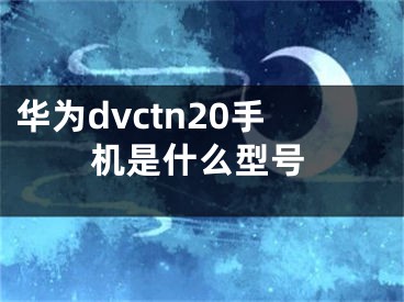 華為dvctn20手機是什么型號