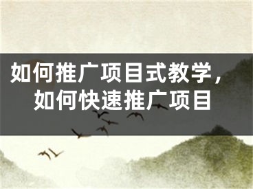 如何推廣項目式教學(xué)，如何快速推廣項目