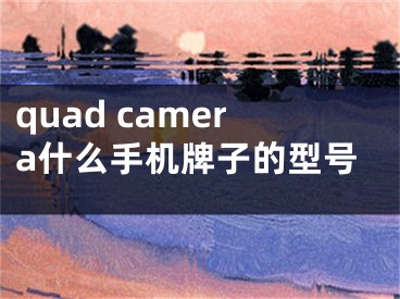 quad camera什么手機(jī)牌子的型號(hào)