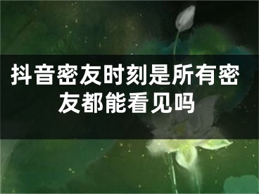 抖音密友時(shí)刻是所有密友都能看見嗎